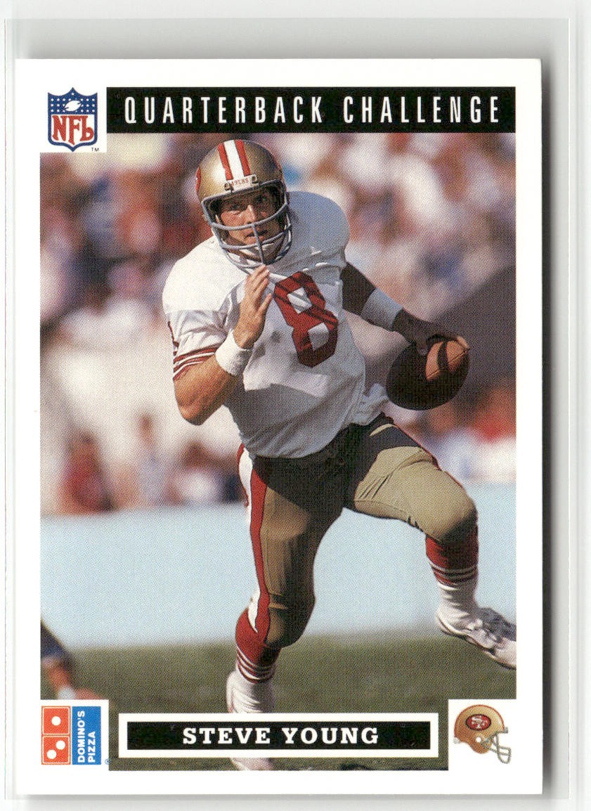 1991 UPPER DECK DOMINO'S THE QUARTERBACKS #26 STEVE YOUNG SAN FRANCISCO 49ERS