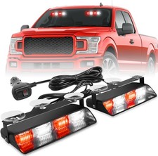 Red White Dash Warning Strobe Light 48led 8.5 Inch Hlauto