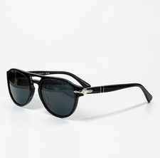 Persol 3235-S Black / Dark Grey 145 Unisex Sunglasses New w/ Case