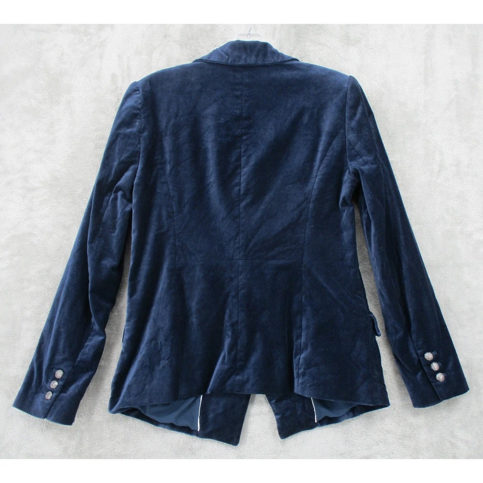 Blazer Casa Blanca Mercado Negro 6 Terciopelo Doble Pecho Botón Oficina Azul Marino Foto 2 de 4