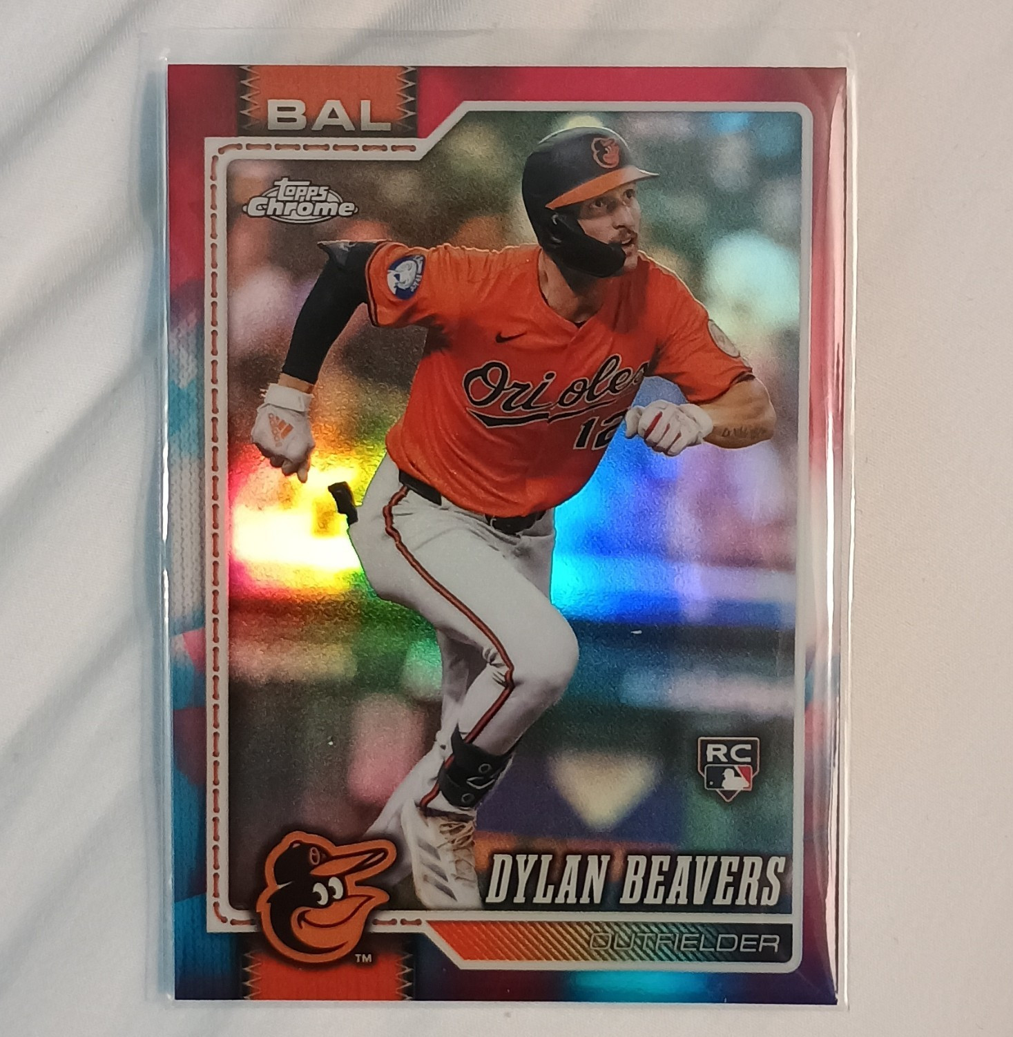 2026 Topps Chrome Dylan Beavers Red White and Blue RC Refractor