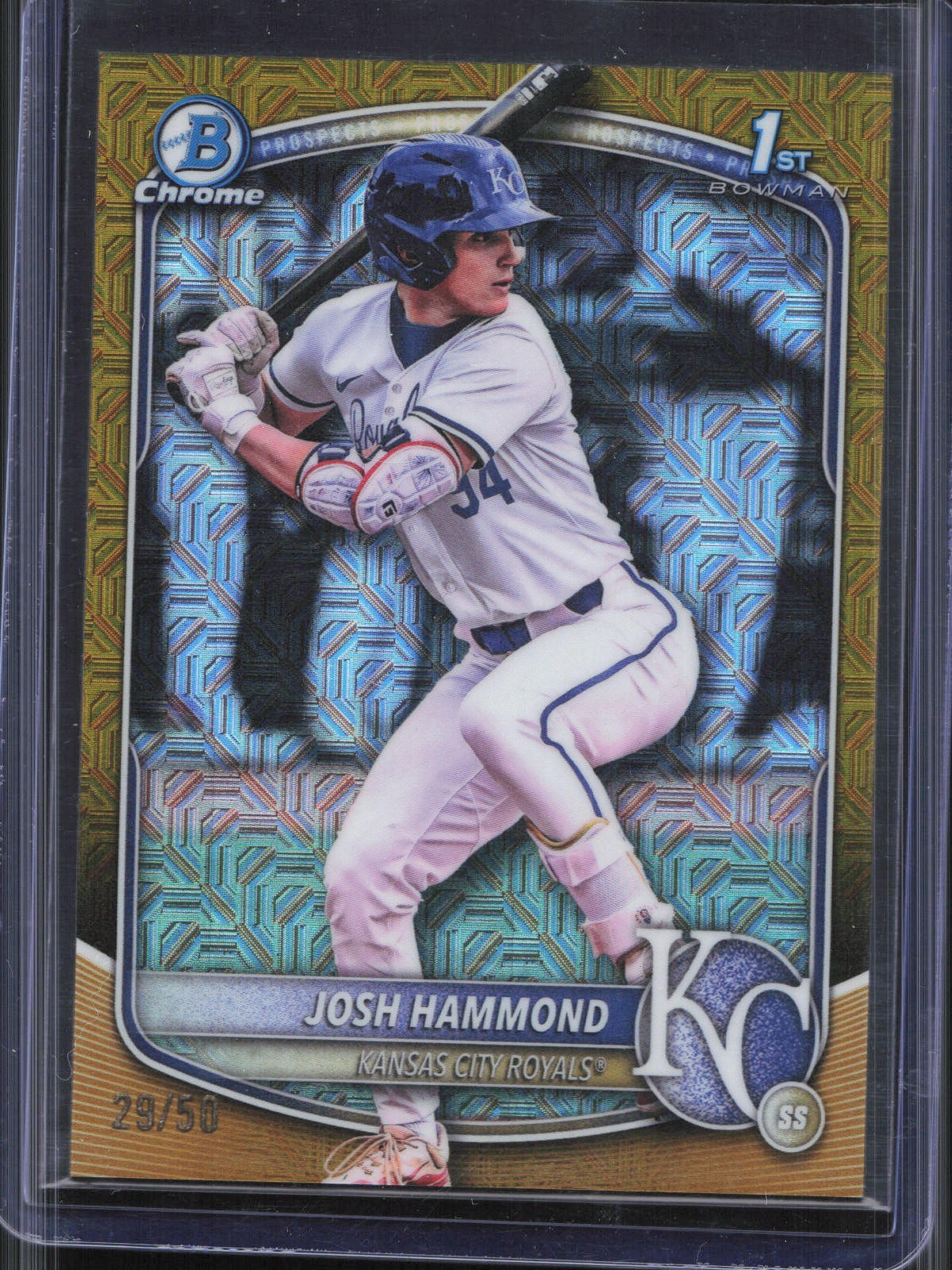 2025 Bowman Draft Chrome Josh Hammond BDC-185 1st Gold Mojo Refractor /50 Royals