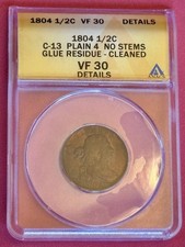 1804 half cent plain 4 no stems