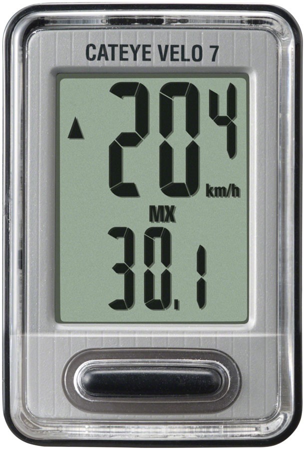Проводной велокомпьютер CatEye Velo 7 с большим экраном и запрограммированными размерами шин 6890₽