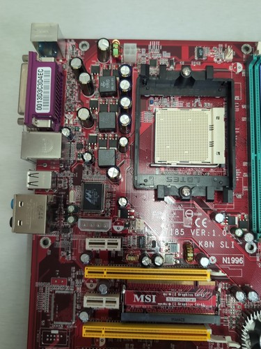 MSI MS-7185 K8N SLI MOTHERBOARD V.1.0 W/ MSI MS-4057 Tested. Read Description* - Afbeelding 4 van 19