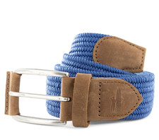 NEW JOHNNIE-O MENS LAGUNA BLUE WAXED COTTON STRETCH BELT GOLF SZ XL