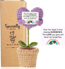 Pet Loss Sympathy Gift - Positive Crochet with Heart-Warming Card - Pet Memorial