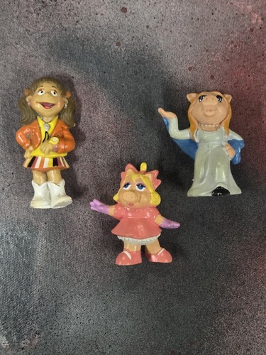 Vintage 70er 80er SCHLEICH Jim Henson Muppets 2" Miss Piggy PVC Figur 3 Stück