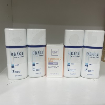 OBAGI Nu-Derm x 4  Toner NEW SEAL Total 8 oz  ( GIFT SERUM 15 % ) 