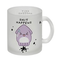 Jelly & Friends Tintenfisch Glas Tasse Mit Spruch Shit Happens