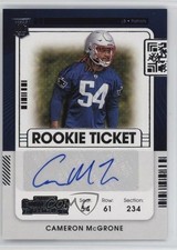 2021 Panini Contenders Rookie Ticket Cameron McGrone #224 Auto 03xg