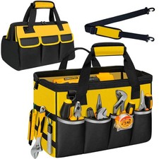NECKORY Tool Bag, Portable Box Organizer Adjustable L, Yellow & Black 