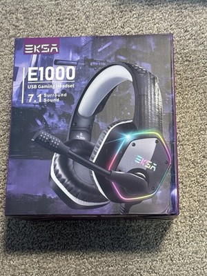 EKSA E1000 USB Gaming Headset - PS4/PS5, PC, 7.1 Surround Sound & RGB Lights