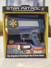 Star Patrol Mega-Bright Rechargeable Spotlight Emergency Flashlight w/ 10 Modes