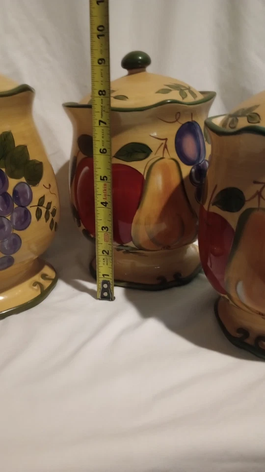 Home Trends Juego de 3 Botes Granada Vintage Manzana Pera Uvas y Ciruela Foto 3 de 4