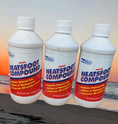 3 Pack Blue Ribbon Prime Neatsfoot Compound 8 oz., FREE SHIPPING