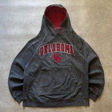 Vintage Colosseum Oklahoma Sooners Hoodie Gray Y2K Mens XL Collegiate Sweatshirt