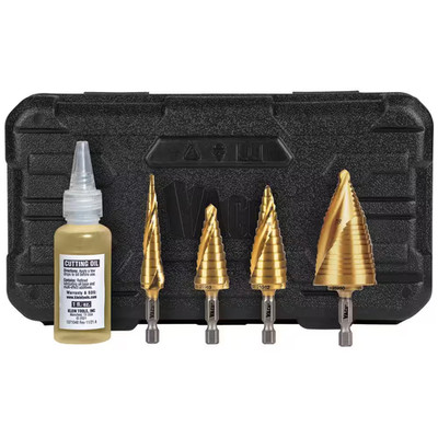 Step Bit Kit, Spiral Double-Fluted, VACO (4-Piece)