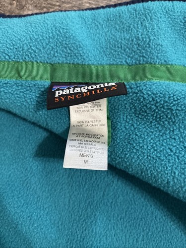 PATAGONIA Synchilla Snap Pocket Teal Full Zip Up Fleece Vest Mens Size Medium - Picture 15 of 15