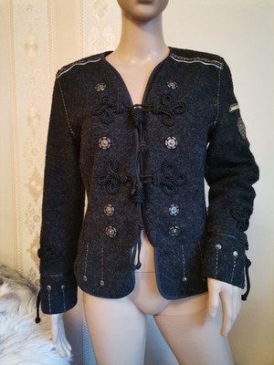 Hochwertige SPORTALM Jacke Jacket neuwertig GR 38 M FILZ edel WOLLE Mantel GRAU