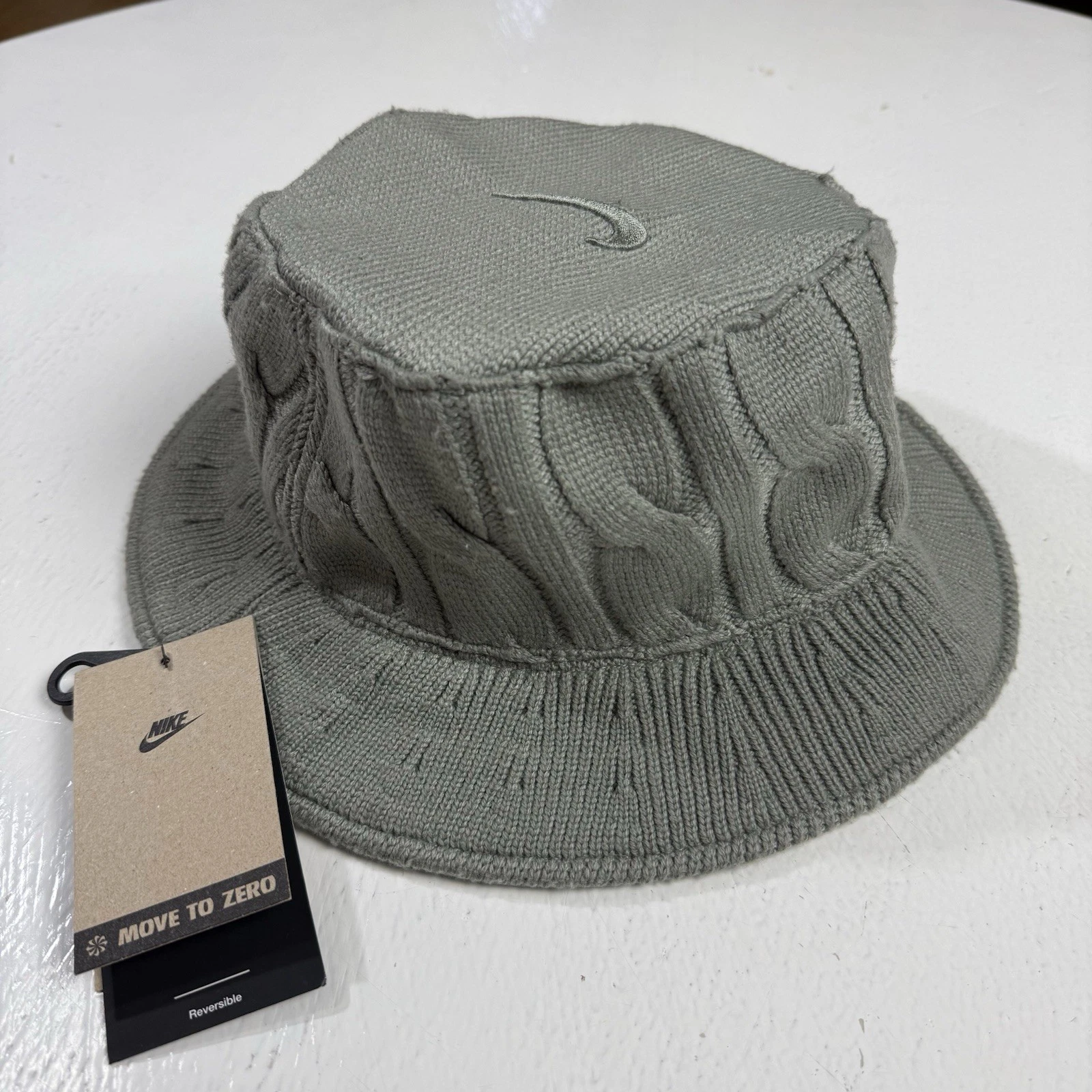 Nike Life Apex Reversible Cable knit Bucket Hat Adult Size Large FN9896 084 New