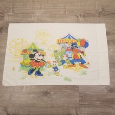 Vintage 70  s/80  s Walt Disney Pillow Case Mickey Donald Minnie Goofy At The Fair