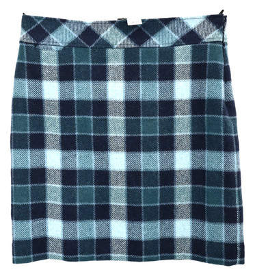 NWT LL BEAN Women's 75% Wool Flannel Pencil Skirt Lined Plaid Multicolor 16 Reg