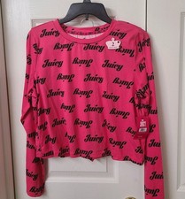 Juicy Couture size Large Hot Pink/Black logo 2 pc. pajama set