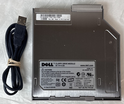 Dell FDDM-101 USB Floppy Drive Module 1.44MB 3.5in Laptop Silver