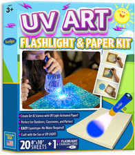 Instant Cyanotype Kit   Includes 1 UV Flashlight and 20 Sheets of 8X10 Instant C