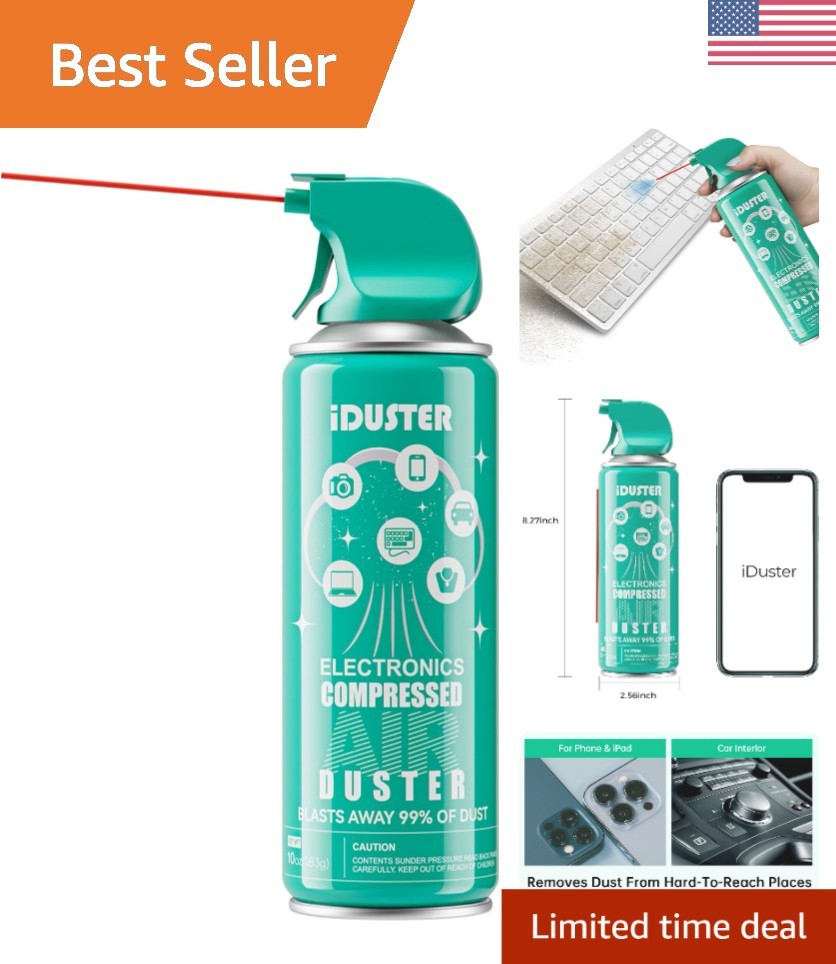 SDS Certified 10 oz Compressed Duster - Safe & Effective Ele