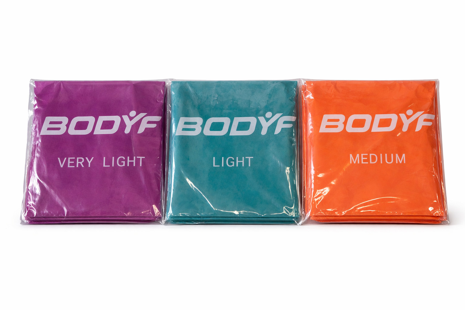 Set 48&rdquo; Latex Flat Bands Light Medium Rehab Training