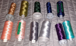 Lot of 11 Spools Madiera Polyneon No. 40 Embroidery Thread New and Used