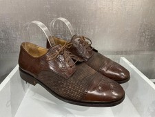 Vintage Brown Windsor Oxford with Fabric Herringbone Inset Size: 10.5M (Z8)