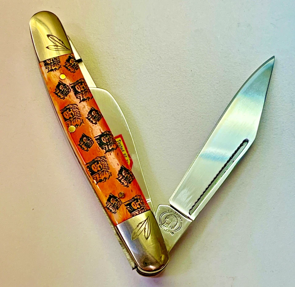 De colección CHIPAWAY WRANGLER -- 4" Largo NARANJA HUESO Stockman -- ((NUEVO)) en CAJA Foto 3 de 4