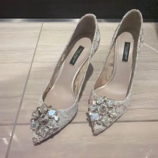 Dolce&Gabbana Women 6.0US Authentic Bijou White Pumps Used several times Luxury