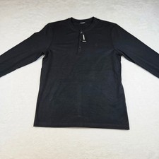 Express Mens Sleepwear Henley Shirt Long Sleeve Black Small 05058920 0058 NWT