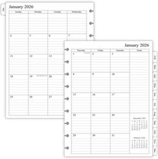 newestor 2026 Planner Refills for Happy Classic Size (9-Disc), White 