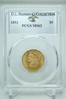1853 $5 Liberty Head Gold Eagle PCGS MS62 D.L. Hansen Collection #1674