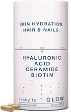 Glow Anti Aging Supplement - Hyabest® Hyaluronic Acid, Ceramide, 5000 mcg... 