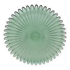 Green Glass Charger Decorative Plate Elegant Dining Wedding Table Plate Set of 4