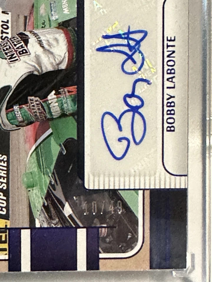 2025 Panini Turn Four #CSS-BLE Bobby Labonte Center Stage Signatures Blue #/49 - Image 2 of 3
