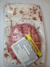 Halloween Prop FAKE BLOODY BRAIN Plastic Butcher Tray Zombie Halloween Prop