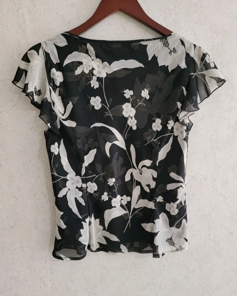 Женская кукла Nine & Company Y2K романтический топ размер M цветочный женский струящийся - Изображение 2 из 4