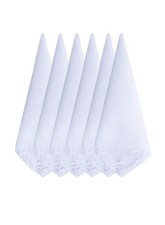 Ladies Embroidery Cotton White Handkerchiefs Lace Wedding Hankies Hanky