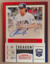 2017 Elite Extra Edition USA Baseball 18U Tickets Gold /100 Raynel Delgado Auto