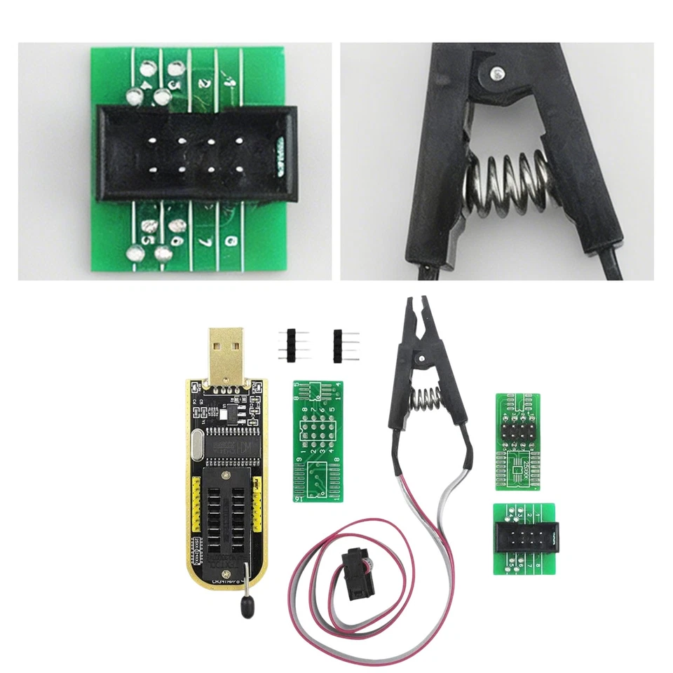 CH341A SOIC8 SOP8 Flash Chip EEPROM Programmer IC BIOS Test Clips 24 25 Series4r - Image 3 of 4