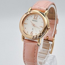 Seiko LUKIA LK Pink Gold Watch Timepiece Stainless Steel Quartz Ladies