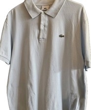 Lacoste Alligator Golf Polo Light Blue Short Sleeve Shirt Mens Size Eur 7 XL