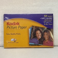 KODAK PICTURE PAPER Soft Gloss 50 Sheets 4"X 6" For Inkjet Printers BRAND NEW